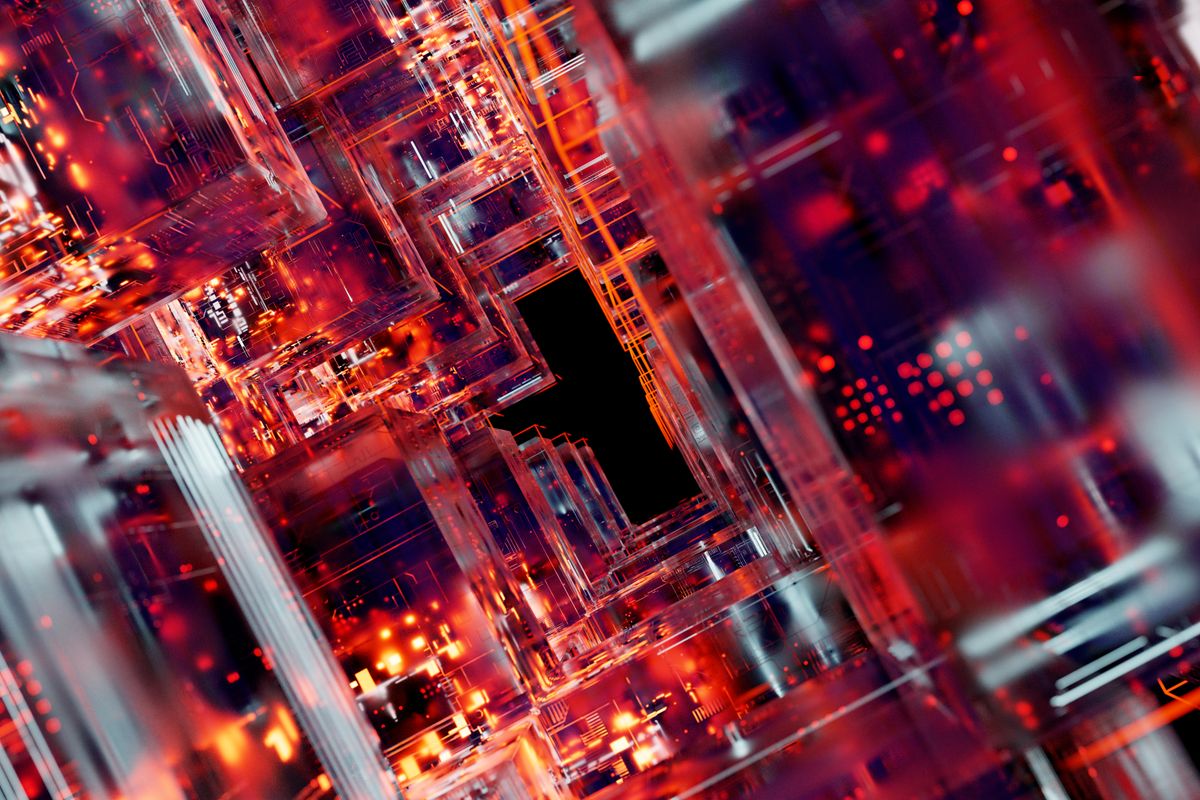 ภาพเทคโนโลยีเครือข่ายดิจิทัลสำหรับ AI Automation และ Workflow